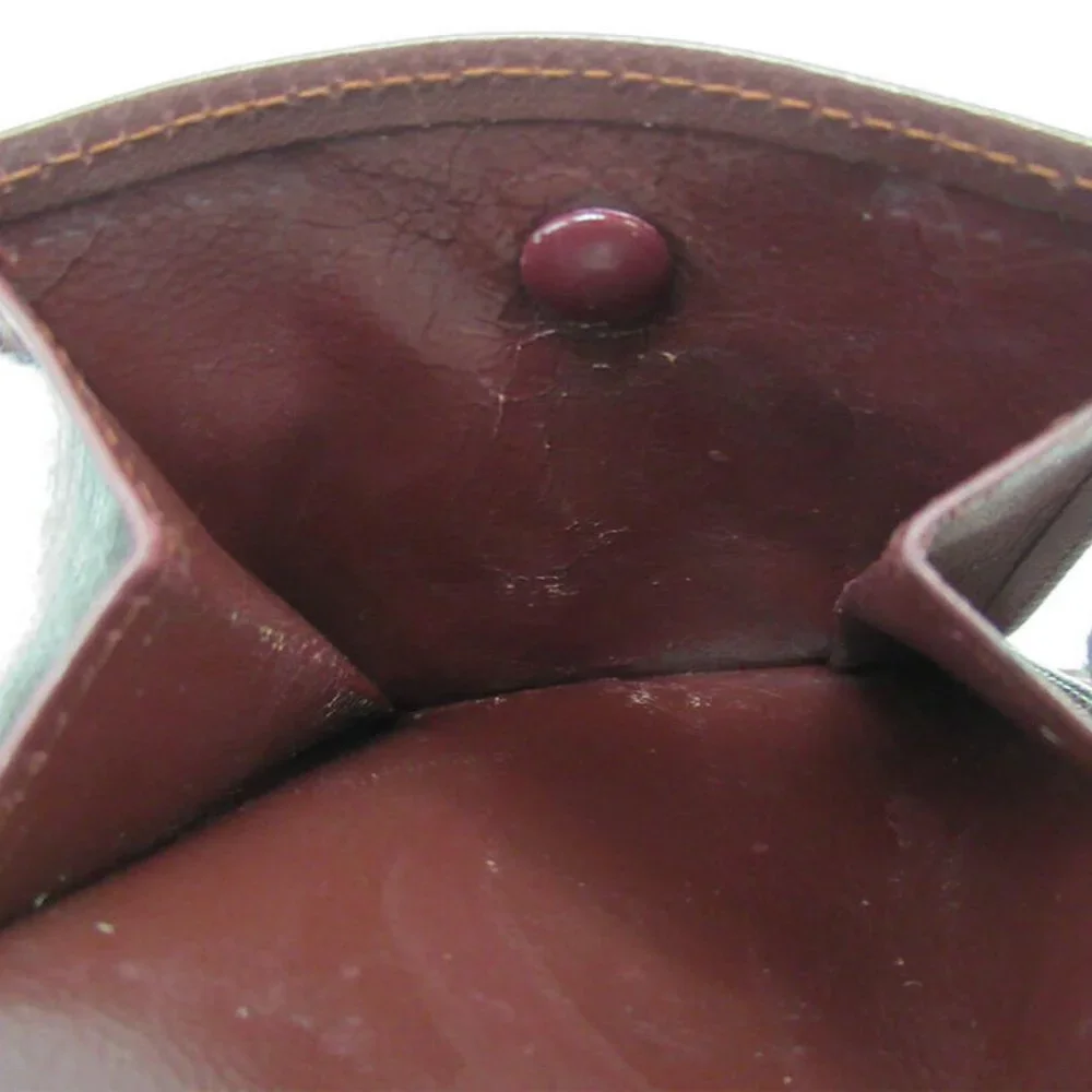 AUTH Cartier wallets mast line Bordeaux leather